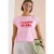 Cecil Dames Shirt met boothals en tekstopdruk in Roze