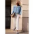 Street One Studio Dames 3/4-mouwen blouse in een verwassen look in Blauw