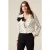 Oltre Short Polka Dot Blazer With Bow White