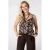 MS Mode gebloemde gehaakte top Plus Size – donkerbruin