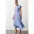 TRENDYOLMİLLA Dames Blauw Effen Midi Mouwloos Stijlvol/Avond Skater Jurken