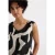 Top in structuurmix met print
