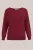 WE Fashion – Dames fijngebreide trui – Curve – Regular fit – Donkerrood – Livaeco™ Viscose – Plus Size