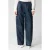 Shoeby imitatieleren barrel broek – donkerblauw