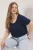 Trendyol Curve Dames Donkerblauw Effen Kort Regular fit Grote maten T-shirts