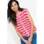 LOLALIZA gestreepte gilet roze