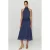 Mango midi halter zomerjurk met stippen – blauw