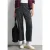 Broek met High Waist en Wide Leg pijpen, met knoopdetail
