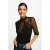 Morgan semi-transparante top met kant zwart
