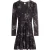 Ted Baker Sannde Mini-jurk Met Geplooide Schouders En Mesh, Zwart