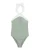 WE Fashion Badpak  pastelgroen / wit