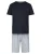 Phil & Co. Berlin Pyjama kort ‘ Classic ‘  donkerblauw / grijs / wit