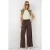 Hoge taille wijde broek met zakken