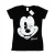 Disney Dames/Dames Mickey Mouse Distressed Gezicht Katoenen T-Shirt (Zwart)