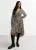 Beige mini wikkeljurk met ruches en dierenprint