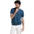 Thomas Maine t-shirt blauw wol gemeleerd
