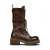 Windsorsmith Dames bruine leren veterschoenen lange gevechtslaarzen – Roam