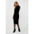 EsQualo Dress Velours Gathering Black