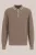 Van Gils – Heren regular fit gebreide polo met structuur – Regular fit – Lichtbruin – Merino wol –