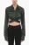 Satijnen crop top met wikkeldetail in groen