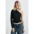 Korte blouse met blote schouders en drapering