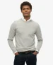 Superdry Mannen Trui met Ronde Hals van Biologisch Katoen en Kasjmier Grijs