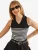 Bianco Lucci Gebreide top  zwart / wit