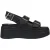 Tommy Hilfiger Jeans Zwarte Leren Platform Sandalen
