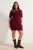 Trendyol Curve Dames Bordeaux Effen Kort / Mini Kort Casual Recht Grote maten Jurk