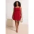 Trendyol Curve Dames Rood Effen Kort / Mini Mouwloos Casual A-lijn Grote maten Jurk