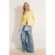 TRENDYOLMİLLA Dames Geel Effen Lang Getailleerd Sweatshirts