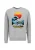 Oldskull Sweatshirt ‘Retro Pixel Wave Logo Graphic’  grijs