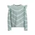 Anytime longsleeve met ruffles grijsgroen / donkerblauw