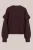 WE Fashion – Dames gebreide trui met ruches – Regular fit – Aubergine –
