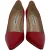Manolo Blahnik BB 105 Hakpumps in Rode Leer