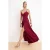 TRENDYOLMİLLA Dames Bordeaux Effen Maxi Mouwloos Diploma-uitreiking / Gala Double-breasted Avond & Gala Jurk