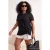 Trendyol Curve Dames Zwart Effen Kort Getailleerd Grote maten Blouses