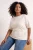 Trendyol Curve Dames Ecru Effen Kort Getailleerd Grote maten Blouses
