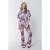 Colourful Rebel Big Flower Peached Flare Pants Multicolor