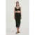 2 Stuks: V-Hals Bodycon Croptop & Hoge Taille Maxi met een Zijslit