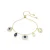 Swarovski Armband  donkerblauw / goud / transparant / parelwit