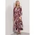 Midi-jurk met gespleten hals in etnische look