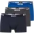 Boss Heren Bodywear Logo Boxershorts (Set van 3) (Zwart/Navy Blue/Blauw)