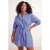 Trendyol Curve Dames Blauw Effen Kort / Mini Lang Casual Blousejurk Grote maten Jurk