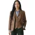 Dames eikenbruine 2-delige geruite formele tweed blazer en vestset – TPSTZ-7