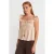 Mouwloze Blouse met Vierkante Hals en Strik Voorzijde