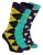 HS by Happy Socks – Heren 3-pack Fun Novelty Kousen – Ruitpatroon (Paars)