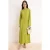 Groene, platte maxi-jurk voor dames, lange, casual/dagelijkse A-lijn jurk met hijab