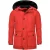 Lange Heren Winterjas – Met Bontkraag – Rood