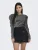 Only Onlrich L/s Glitter Puff Top Jrs 15278055 T-shirt Lange Mouw Black Silver Glitter
